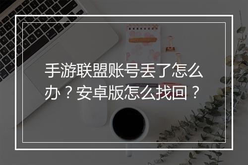 手游联盟账号丢了怎么办？安卓版怎么找回？