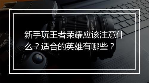 新手玩王者荣耀应该注意什么？适合的英雄有哪些？
