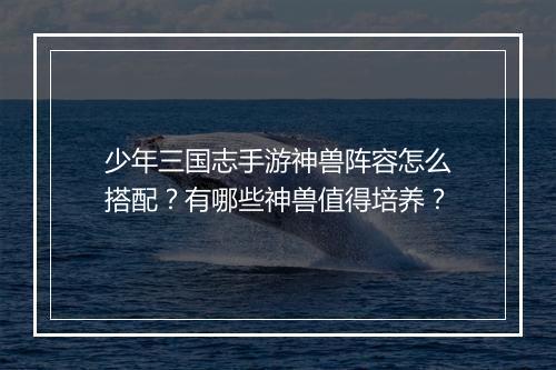 少年三国志手游神兽阵容怎么搭配？有哪些神兽值得培养？