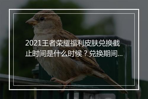 2021王者荣耀福利皮肤兑换截止时间是什么时候？兑换期间如何获取？