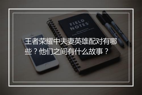 王者荣耀中夫妻英雄配对有哪些？他们之间有什么故事？
