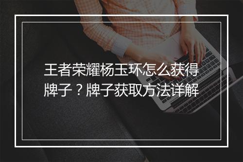 王者荣耀杨玉环怎么获得牌子？牌子获取方法详解
