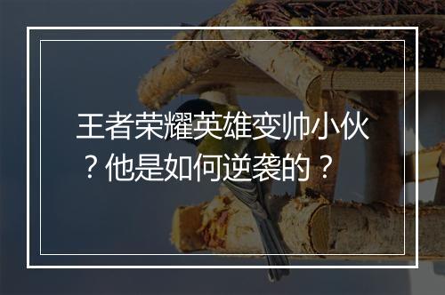 王者荣耀英雄变帅小伙？他是如何逆袭的？