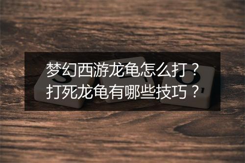 梦幻西游龙龟怎么打？打死龙龟有哪些技巧？
