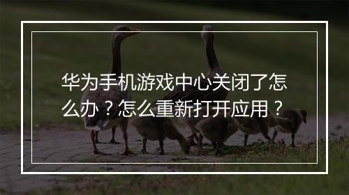 华为手机游戏中心关闭了怎么办？怎么重新打开应用？