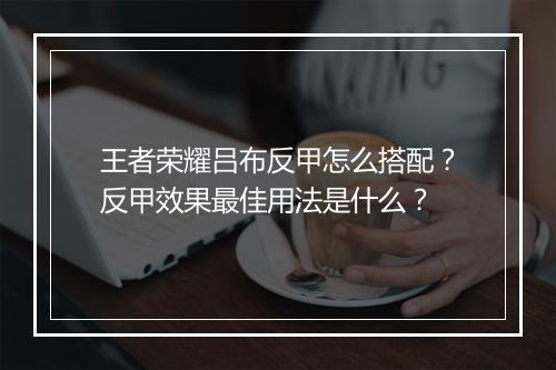 王者荣耀吕布反甲怎么搭配？反甲效果最佳用法是什么？