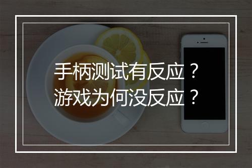 手柄测试有反应?游戏为何没反应?