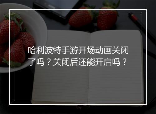 哈利波特手游开场动画关闭了吗？关闭后还能开启吗？