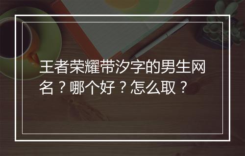 王者荣耀带汐字的男生网名？哪个好？怎么取？