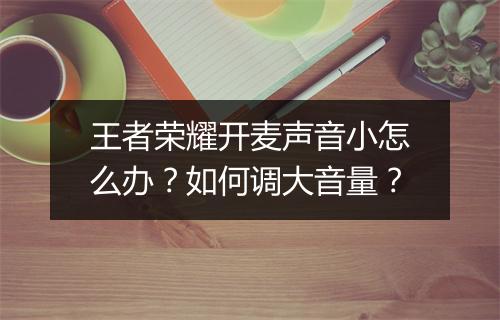 王者荣耀开麦声音小怎么办？如何调大音量？