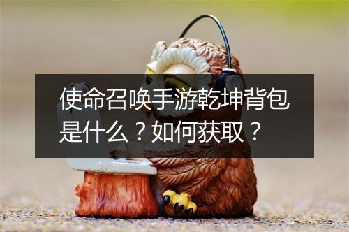 使命召唤手游乾坤背包是什么？如何获取？
