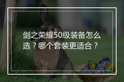 剑之荣耀50级装备怎么选？哪个套装更适合？