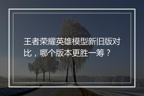 王者荣耀英雄模型新旧版对比，哪个版本更胜一筹？