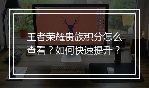 王者荣耀贵族积分怎么查看？如何快速提升？