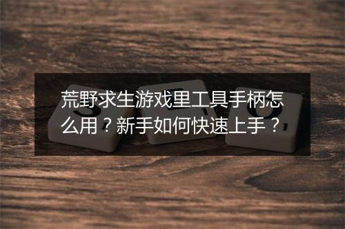 荒野求生游戏里工具手柄怎么用？新手如何快速上手？