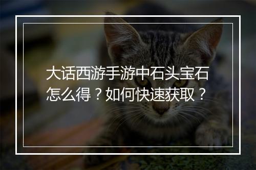 大话西游手游中石头宝石怎么得？如何快速获取？
