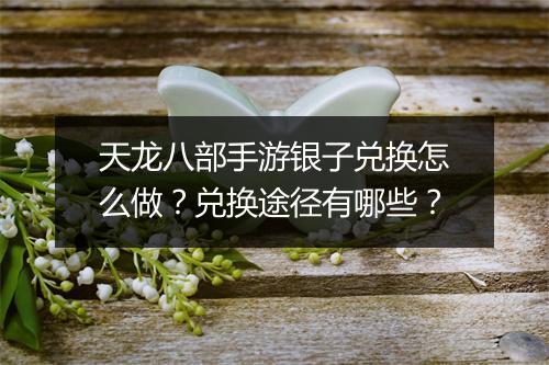天龙八部手游银子兑换怎么做？兑换途径有哪些？