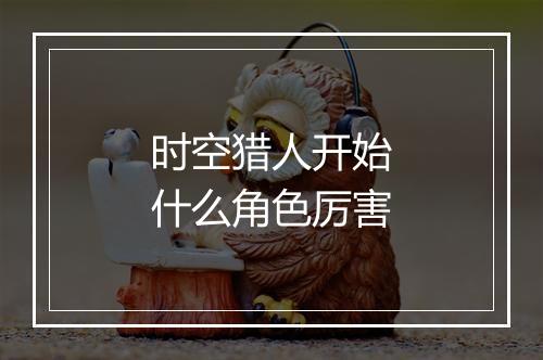 时空猎人开始什么角色厉害