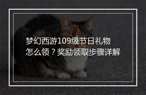 梦幻西游109级节日礼物怎么领？奖励领取步骤详解