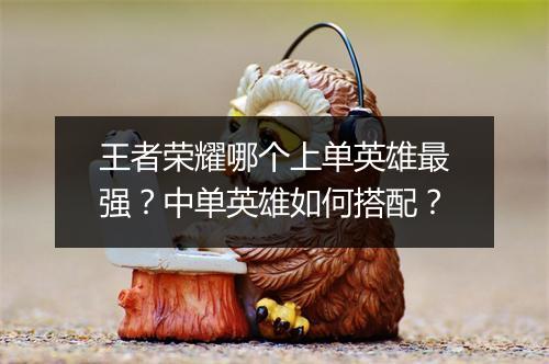王者荣耀哪个上单英雄最强？中单英雄如何搭配？