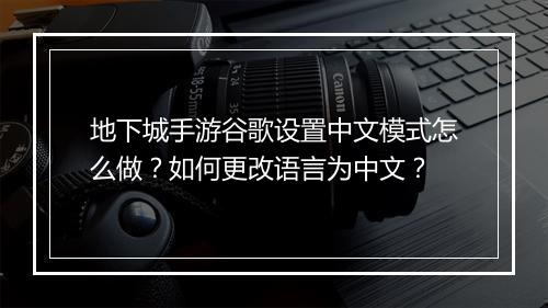 地下城手游谷歌设置中文模式怎么做？如何更改语言为中文？