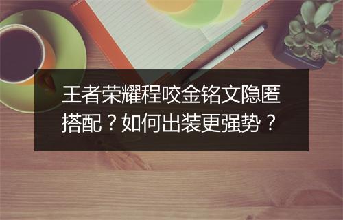 王者荣耀程咬金铭文隐匿搭配?如何出装更强势?