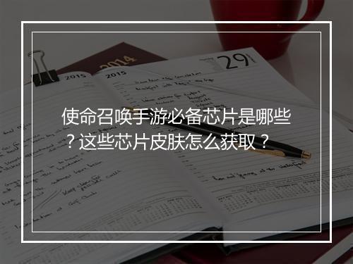使命召唤手游必备芯片是哪些？这些芯片皮肤怎么获取？