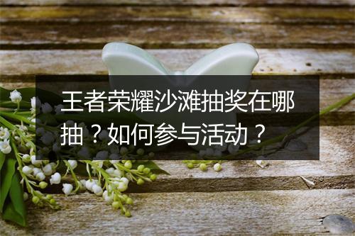 王者荣耀沙滩抽奖在哪抽？如何参与活动？