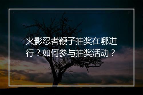 火影忍者鞭子抽奖在哪进行？如何参与抽奖活动？