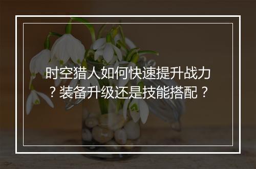 时空猎人如何快速提升战力？装备升级还是技能搭配？
