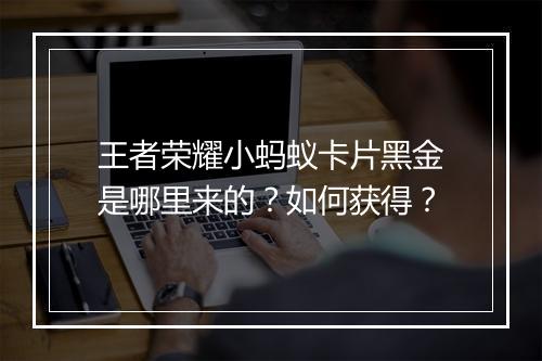 王者荣耀小蚂蚁卡片黑金是哪里来的？如何获得？