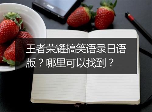 王者荣耀搞笑语录日语版？哪里可以找到？