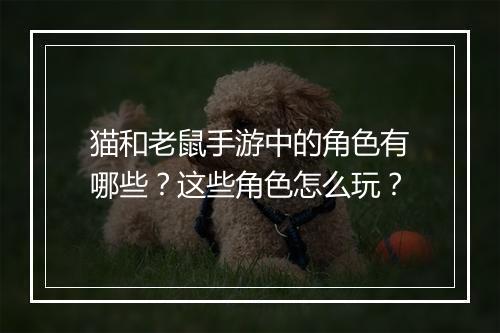 猫和老鼠手游中的角色有哪些？这些角色怎么玩？
