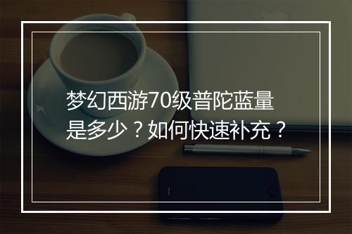 梦幻西游70级普陀蓝量是多少？如何快速补充？