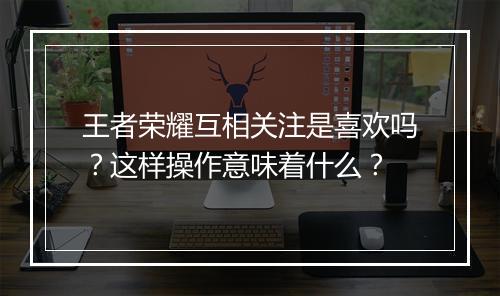 王者荣耀互相关注是喜欢吗？这样操作意味着什么？