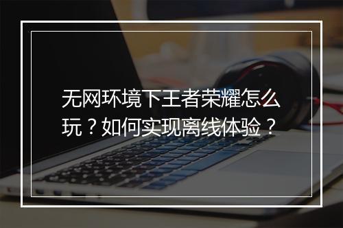 无网环境下王者荣耀怎么玩？如何实现离线体验？
