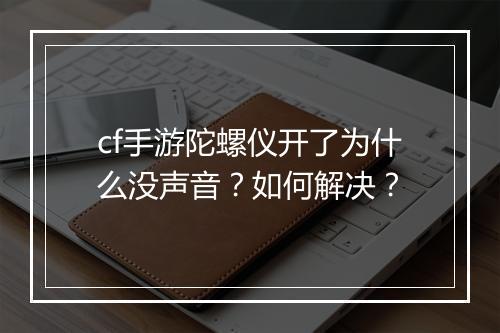 cf手游陀螺仪开了为什么没声音？如何解决？