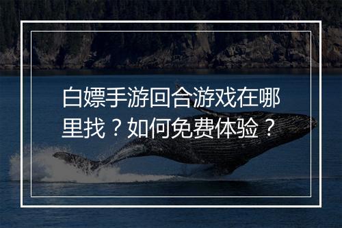 白嫖手游回合游戏在哪里找？如何免费体验？