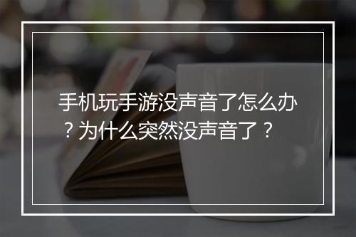 手机玩手游没声音了怎么办？为什么突然没声音了？