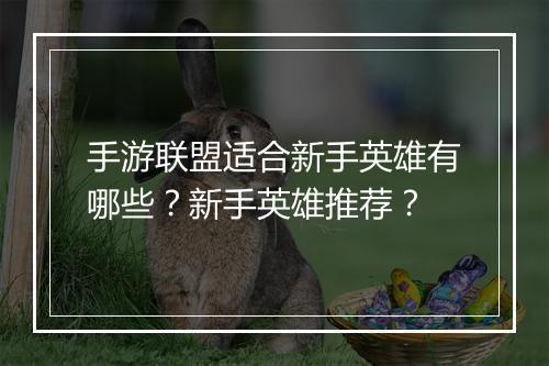 手游联盟适合新手英雄有哪些？新手英雄推荐？