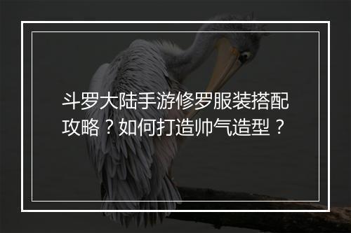 斗罗大陆手游修罗服装搭配攻略？如何打造帅气造型？
