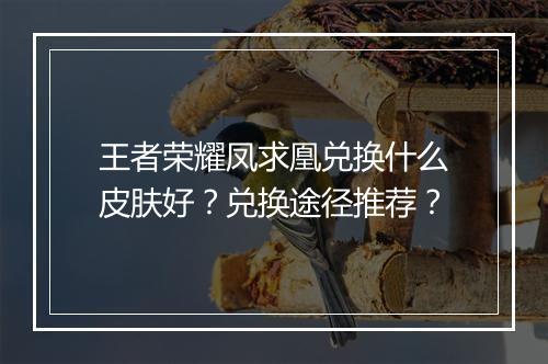 王者荣耀凤求凰兑换什么皮肤好？兑换途径推荐？