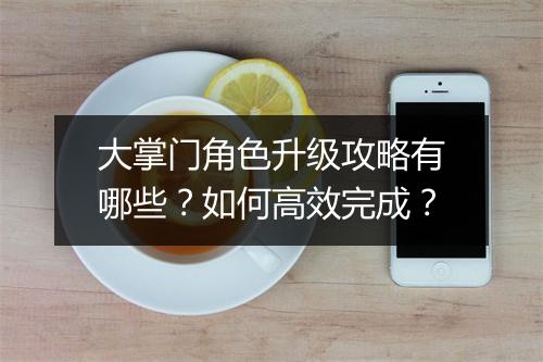 大掌门角色升级攻略有哪些？如何高效完成？