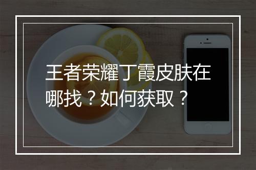 王者荣耀丁霞皮肤在哪找？如何获取？