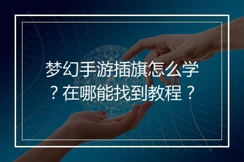 梦幻手游插旗怎么学？在哪能找到教程？