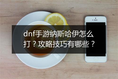 dnf手游纳斯哈伊怎么打?攻略技巧有哪些?