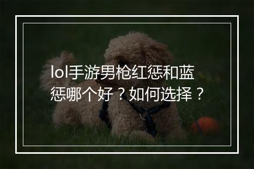 lol手游男枪红惩和蓝惩哪个好？如何选择？