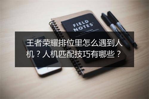 王者荣耀排位里怎么遇到人机?人机匹配技巧有哪些?