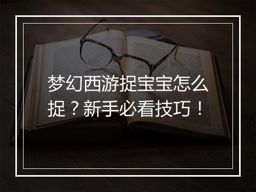 梦幻西游捉宝宝怎么捉？新手必看技巧！