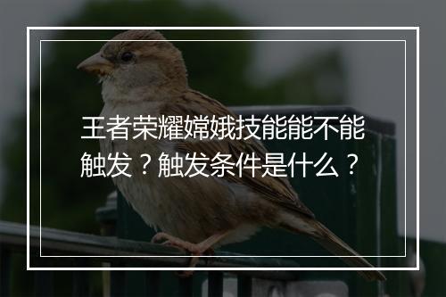 王者荣耀嫦娥技能能不能触发？触发条件是什么？